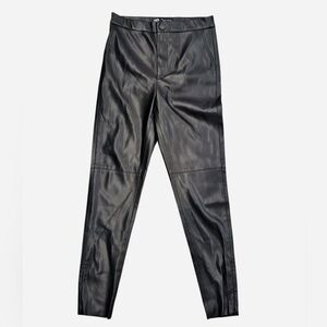 Zara Women's Black Faux Leather Ankle Pants